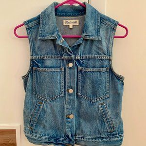 Madewell Women's The Pocket Jean Vest, Medium-Light Blue Wash, Size S